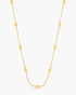 Gold necklace on a white background